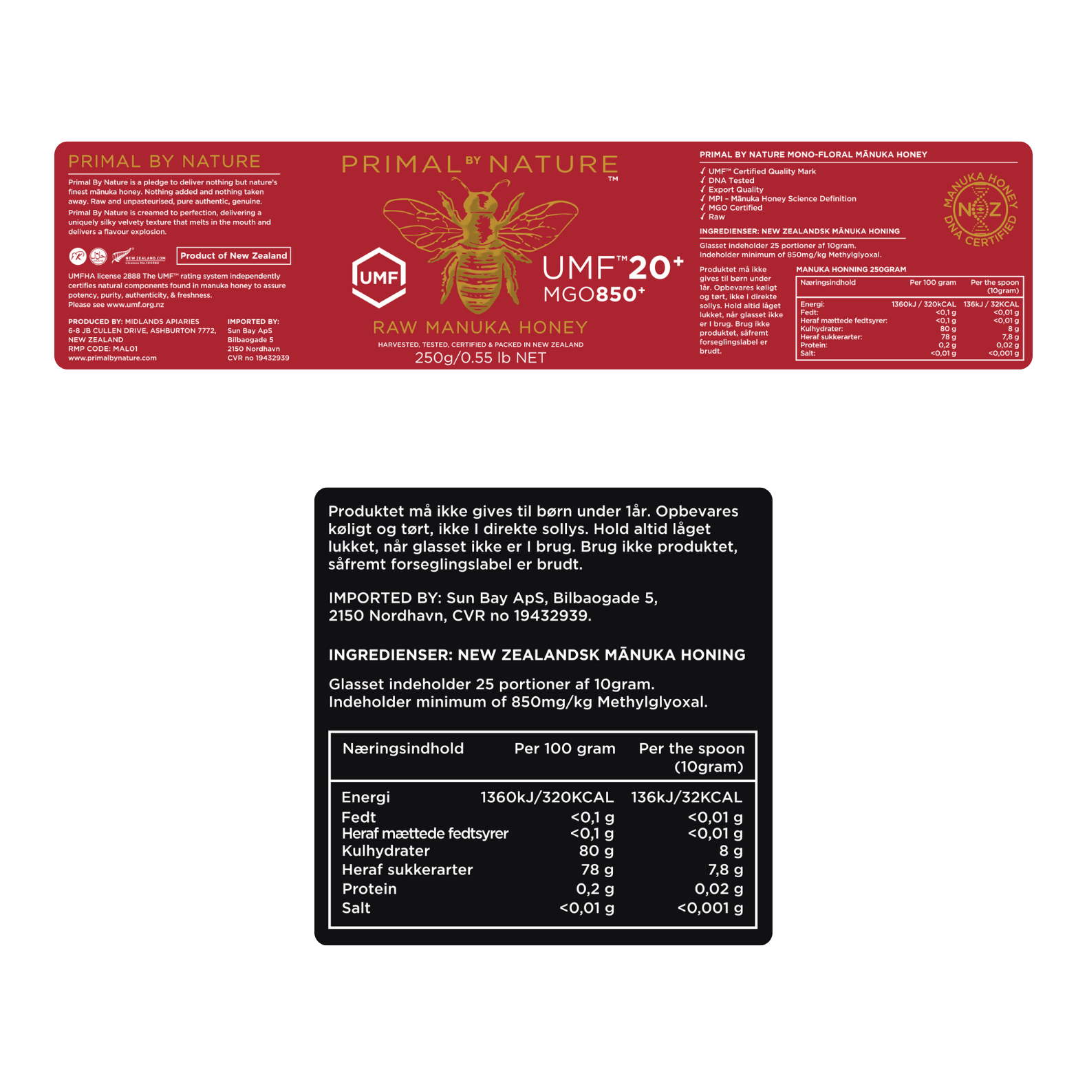 Manuka Honning - 250g - UMF 20+ / MGO 850+